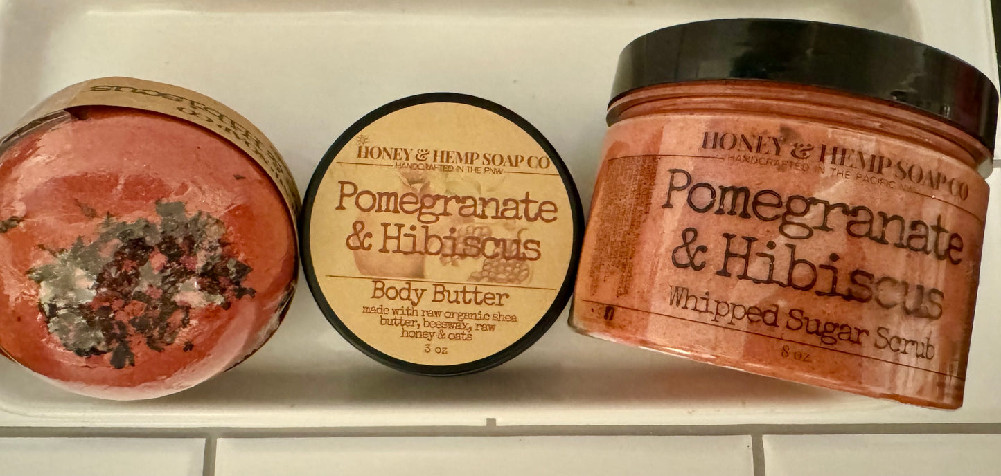 Pomegranate & Hibiscus Whipped Sugar Scrub