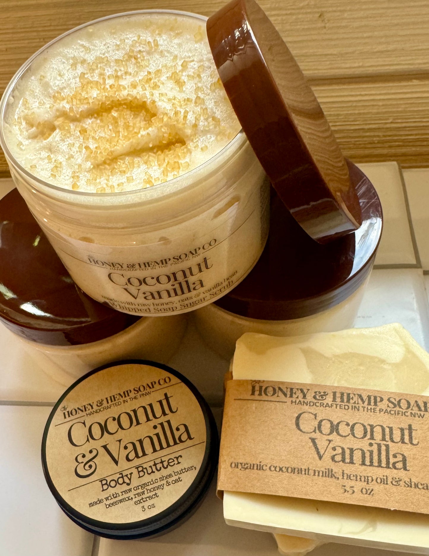 Coconut Vanilla Whipped Soap Sugar Scrub