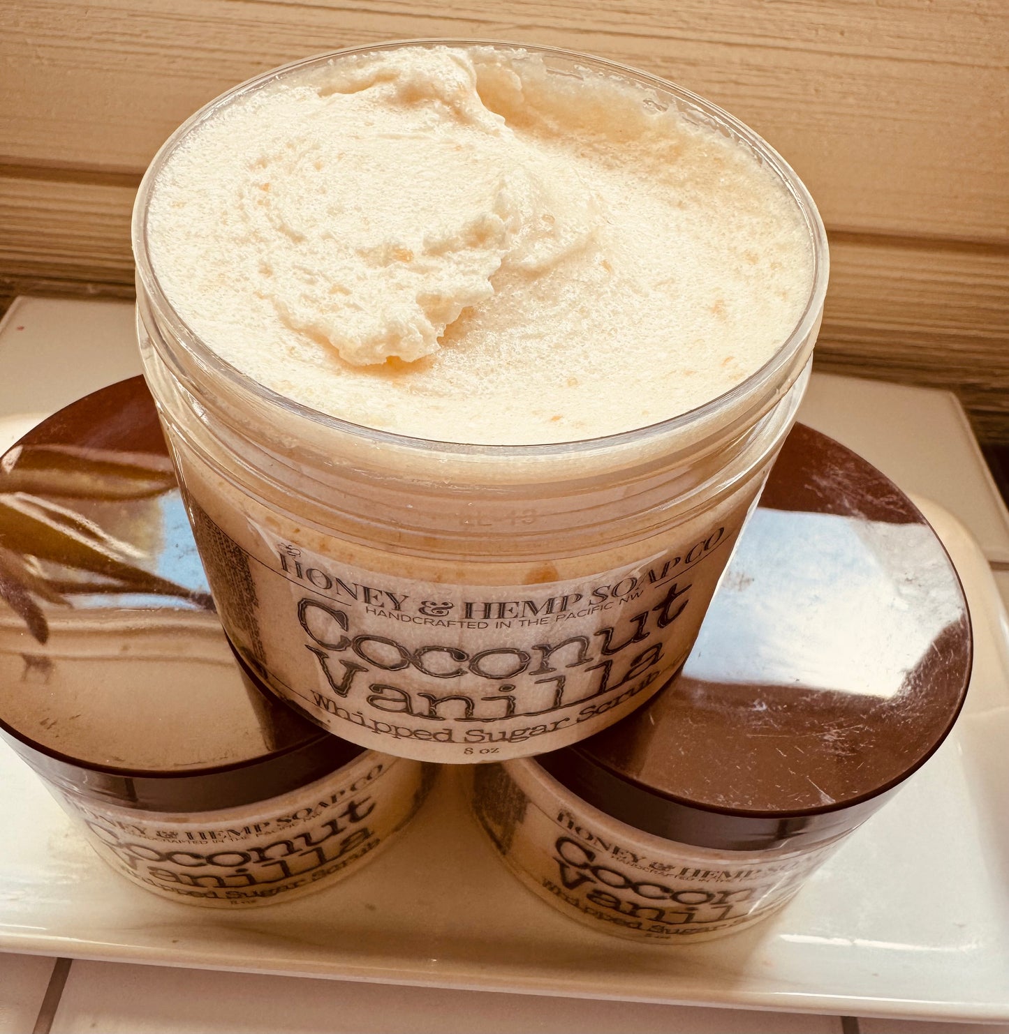 Coconut Vanilla Whipped Soap Sugar Scrub