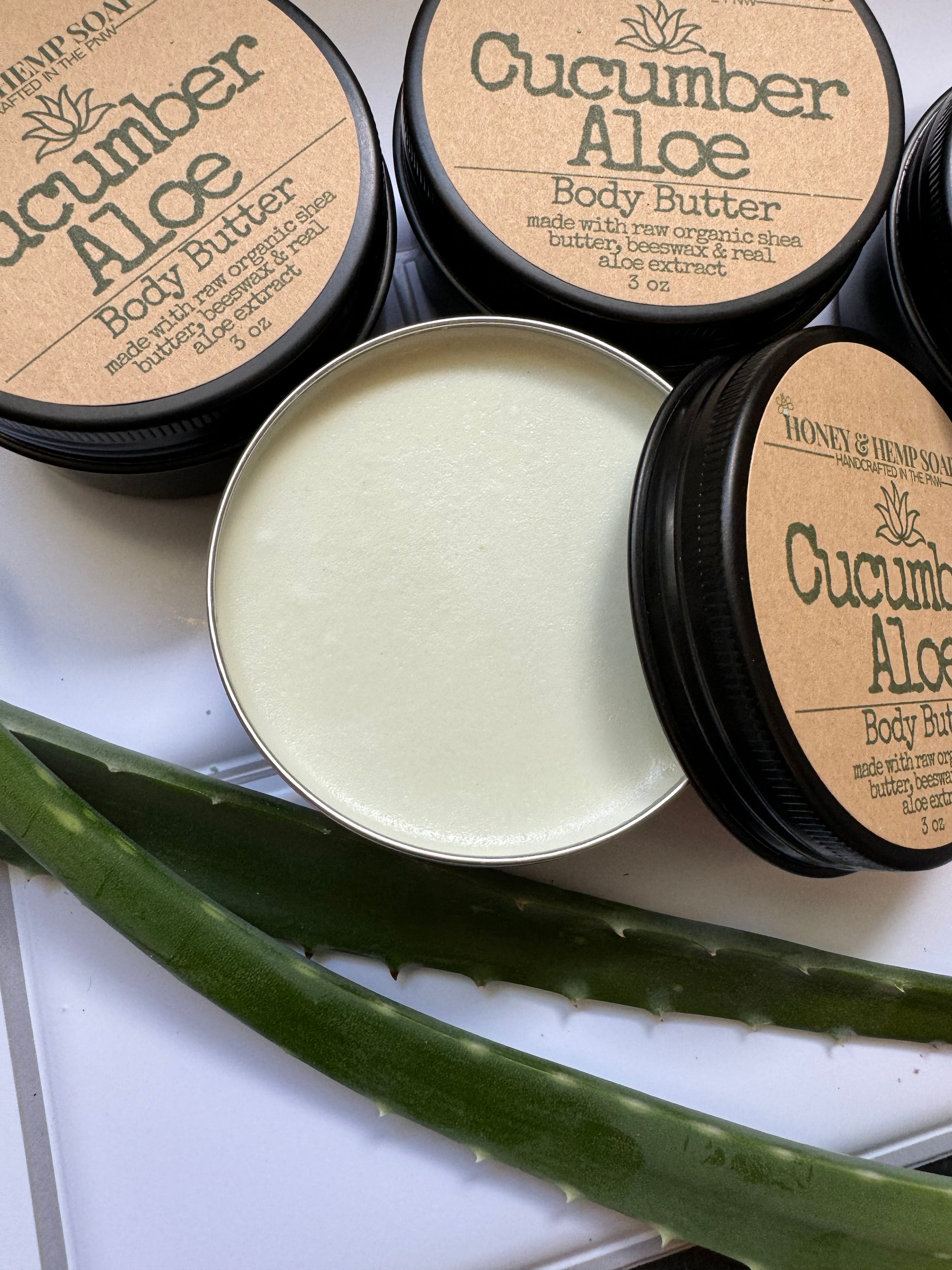 Cucumber Aloe Body Butter  Honey & Hemp Soap Co